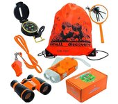 Wiuo Set de aventuras al aire libre Prismáticos para niños Lupa Set de aventuras para niños