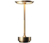 Lámpara de mesa inalámbrica regulable Metal impermeable USB recargable lámparas de mesa (, oro)