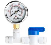 Mintian Manómetro de presión de agua para sistema de filtro de ósmosis inversa con manguera de 1/4"