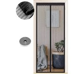 Mosquitera magnética para puertas, 70 x 200cm, imanes potentes, cierre automático, pasillos de cortina de puerta patio sin taladrar, tira negra