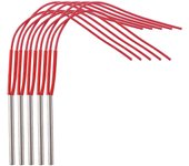 Calentador eléctrico 5PCS 220V 6mm diámetro de tubo tubo de acero inoxidable potencia de calentamiento 120W Rojo Plata