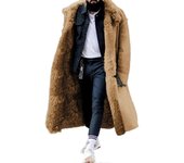 Chaqueta de invierno de piel gruesa para hombres de longitud media de diseño de talla grande Regalo ideal para inviernos extremos Caqui 5XL