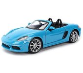 1:24 718 Boxster Coche Deportivo Estático Vehículos de Fundición a Presión Modelo Coleccionable Coches Juguetes Azul