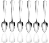 Lertenys Pack de 6 cucharas de pomelo de acero inoxidable raspadores cucharas de postre para manzanas, kiwis, papayas, naranjas y helados