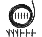1 juego de manguera de lavaparabrisas, conector de manguera de líquido de lavaparabrisas, kit de reparación de parabrisas Negro 200X0.6X0.6CM
