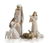 Willow Tree Nativity Kit Grabado a mano pintado Natividad 6pcs Decoración del hogar Alta calidad