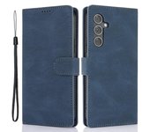 Para Samsung Galaxy A15 5G Funda de billetera de cuero Cubierta de teléfono plegable Azul