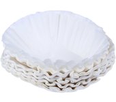 500 piezas de 25 cm hojas de papel de filtro de café comercial americano canasta de papel filtros de café artículos de café café Blanco