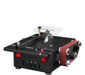 Mini sierra de banco y lijadora de banda de 150 W Sierra de mesa circular de velocidad variable Profundidad de corte de 30 mm Banco de bricolaje EU...