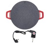 Sartén para parrilla de barbacoa redonda eléctrica de interior Plancha de barbacoa eléctrica antiadherente Placa de parrilla Bandeja para asar AU E...