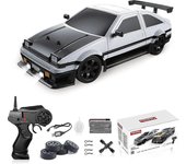 Control remoto del coche rc drift car 1:16 escala 4WD 18 km / h Vehículo modelo de alta velocidad 2.4ghz con luces LED Spray neumático de goma Raci...