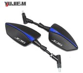 unbrand Para Yamaha XJ6 XJ6F XJ6N XJ 6 DIVERSION Motocicleta ajustable Espejos retrovisores laterales Retrovisor universal con logotipo XJ6 Blue
