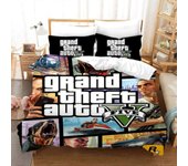 Kerota Juego de ropa de cama D Game GTA Cartoon Nórdico Fundas Funda de almohada Edredón grande Ropa de cama Ropa de cama HU CM con piezas de funda...