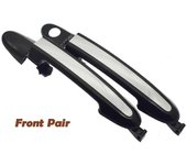 Manijas de las puertas delanteras, traseras, izquierdas, derechas, exteriores, cromadas y negras para Hyundai Santa Fe 2007, 2008, 2009, 2010, 2011...