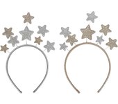 Linkrunning 2 piezas Christmas Star Headband oro/plata
