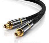 Cable óptico Cable de audio óptico digital Toslink Cable óptico chapado en oro Enchufe Metal Case Nylon Braid para equipos con fibra óptica Cable c...