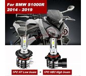 Kit de conversión de bombillas de faro LED para motocicleta CANbus H7 + HB3 2PC 6000K para BMW S1000R 2014 - 2019 2PCS led BLANCO
