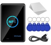 RFID NFC Copiadora Duplicadora Llavero Lector de tarjetas inteligentes Escritor 13.56MHz Programador encriptado EE. UU. negro