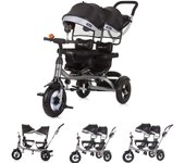 Chipolino Twin Tricycle 2Play Dos Niños Hasta 50 Kg Manillar Con Neumático De Goma gris negro