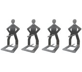 4pcs Accesorios divertidos para barbacoa Soporte para salchichas para perritos calientes Soporte portátil para barbacoa Soporte para asador de acer...
