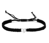 Biplut Pulsera de pareja en forma de corazón cuerda trenzada ajustable elástico para todos los partidos regalos decorativos 26 letras I Z