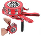 Sirena de mano Carcasa de aluminio Sirena de alarma plegable de manivela de mano, rojo-yvan
