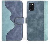 Para Samsung Galaxy A41 (Versión Global) Empalme Flip Wallet Case Tapa protectora con cierre magnético Azul Style B Samsung Galaxy A41 (Gl