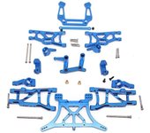 Para 1/10 Traxxas Slash 2WD/Stampede/Bandit/Rustler RC Car Parts Metal Full Set Azul