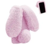 Compatible con Xiaomi Redmi Note 9s / Note 9 Pro Case, Cute Plush Toys Fluffy Bunny Ear Phone Case Warm Smooth Rabbit Fur Soft Case Silicone Shockp...