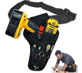 Bolsa de herramientas con cinturón, bolsa de soporte de herramienta de taladro eléctrico, funda de funda de herramienta con correa de herramienta a...