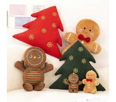 Remorui Muñeca de peluche de Navidad Árbol de Navidad Hombre de jengibre Muñeca Almohada Sofá Cojín Adorno Almohada Animal Esponjoso Juguete Alegre A