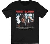 Mod.1 John Rambo Primera Sangre Guerra de Vietnam Soldado Veterano Equipo Baker Acorralado Sylvester Stallone Camiseta Retro de moda Grandes