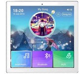 Amplificador de pared inalámbrico Bluetooth de 4 canales con radio FM de pantalla táctil, usb, tf, para audio doméstico inteligente