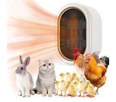 Calentador de casa para perros, calentador eléctrico para mascotas de invierno con termostato de 2 módulos para gallinero al aire libre Indoo