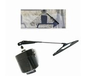 Motor de limpiaparabrisas universal de 12 V con brazo y cuchilla para tractor Willys 01287358 7731000001 Negro