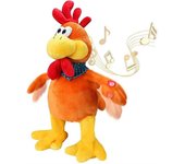 15 pulgadas musical graznando pollo juguete cantando gallo agitado electrónico interactivo juguete de peluche eléctrico juguete de peluche