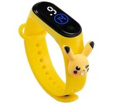 Niños Reloj deportivo digital Al aire libre Reloj impermeable Reloj de pulsera electrónico Lindo colorido para niños Pikachu amarillo