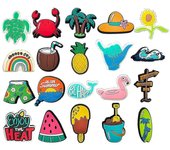 Smggv 20Pcs Vacaciones de playa de verano con temática Crocs Charms Jibbitz Zueco Sandalias Decoración Accesorios de zapatos Niños Adolescentes Adu...