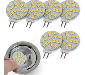 Lámparas LED redondas G4 de color blanco cálido, 2W reemplaza a la bombilla halógena base de 20W, 12V AC/10-30V DC, Iluminador G4 para iluminación ...