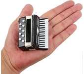 Nuevos productos en 2023,Acordeón en miniatura con caja Mini instrumento Réplica Coleccionables Casa de muñecas en miniatura Modelo Home Dec