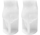 Paquete de 2 moldes de velas de silicona en forma de dedo medio, moldes de gestos para jabón de resina para hacer velas, 3.8I Blanco