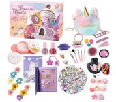 2023 Niña Bolsa de Unicornio Calendario de Adviento 24 Días Set de Maquillaje para Niños Regalos de Navidad 55pcs