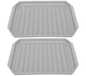 2pcs Bacon Bandeja de microondas Microondas Bacon Rack Hornear Horno Bandeja Horno Bacon Plato de tocino