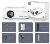 Transpeed Android 9.0 8k Real 300ansi Proyector 2.4g y 5g Wifi Bt5.0 12000 lúmenes Corrección trapezoidal electrónica Entretenimiento X1-W AU Plug