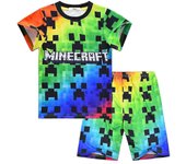 Minecraft Kids Boys T-shirt Tops + Shorts Pijamas Set Trajes para niños Ropa de noche Trajes Múltiples tamaños disponibles 140