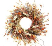 Hori 62cm Caída Puerta de entrada Corona Cosecha de trigos de oro Espiga Círculo Garland Corona de otoño para la puerta principal