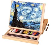 2024 Nuevo caballete de mesa de arte, caballete de madera plegable ajustable, caballete de artista multiusos, caja de caballete de mesa portátil co...