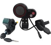 Qs-s4 36V-60V Thumb Throttle Lcd Display Kit + 3pin Llave de bloqueo de encendido para Zero 8 9 10 8x 10x Scooter eléctrico 6pin Display Negro
