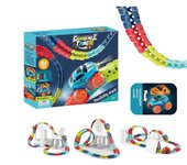 Pista intercambiable con iluminación LED Race Car Flexible Rail & Electric Car Set no saldrá de la pista 184PCS