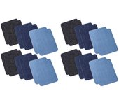 Parches de mezclilla para planchar para ropa jeans 24 piezas, 3 colores (4.9 pulgadas x 3.7 pulgadas) azul claro/azul/azul oscuro